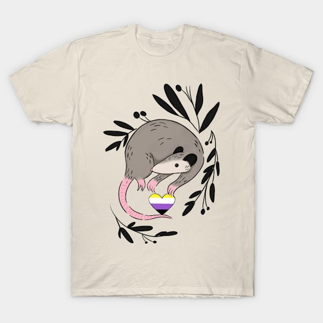 Nonbinary Pride Possum T-Shirt by AchillesHelios